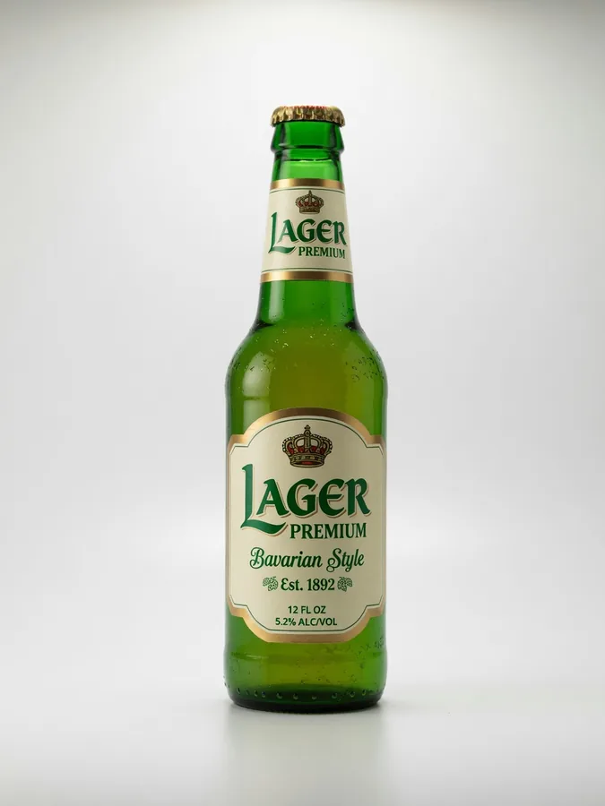 A standing Carlsberg bottle
