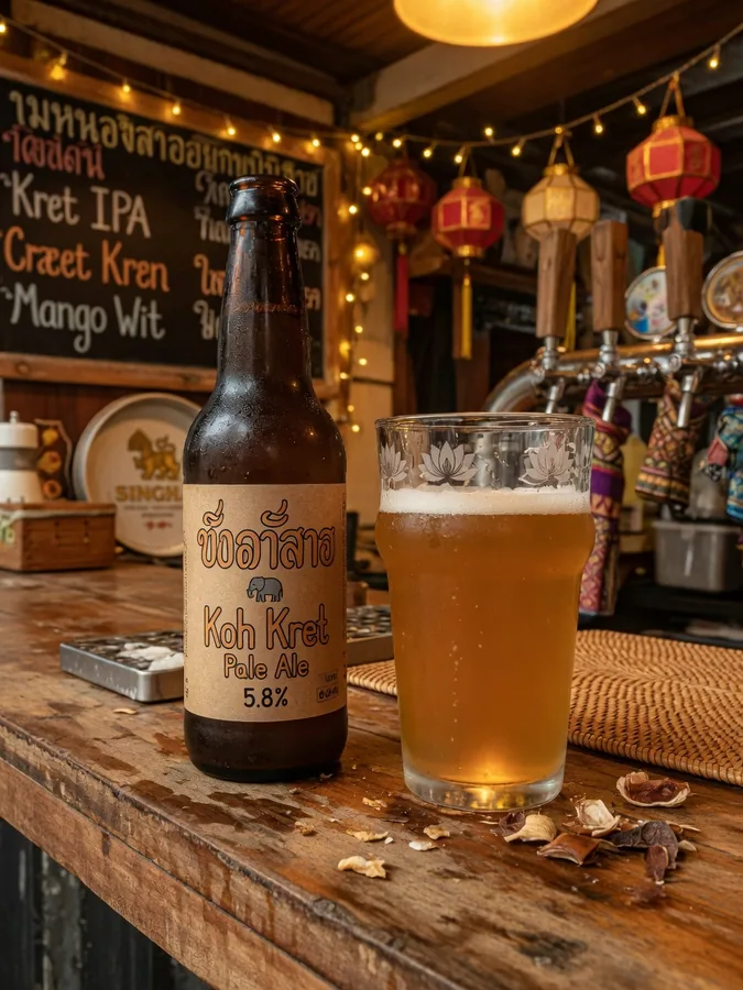 ChitBeer bottle on a taproom counter