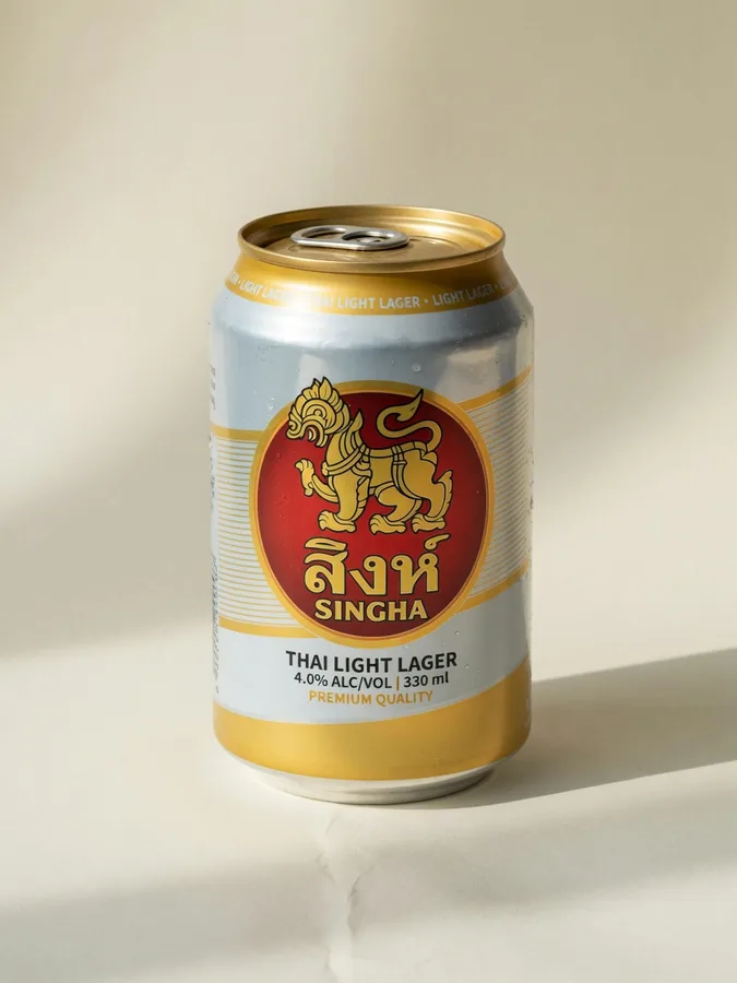 A standing Singha Light can